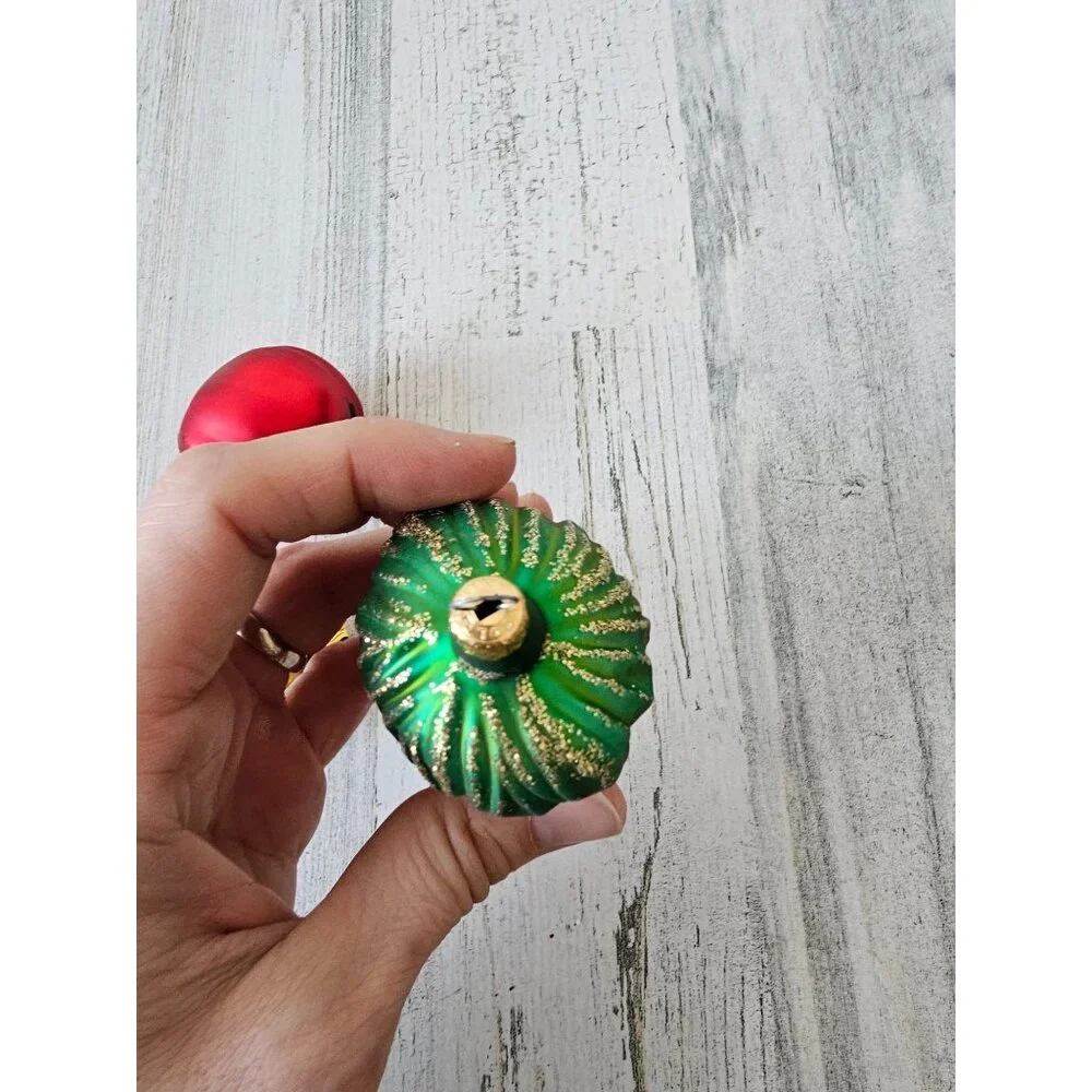 Vintage glass‎ fruit ornament raspberry tomato acorn food Xmas tree set